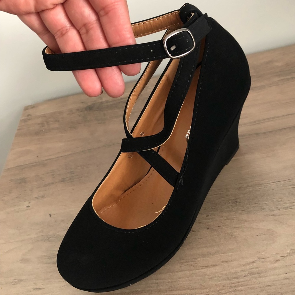 TOP Moda Eva Black Wedges - Picture 10 of 11